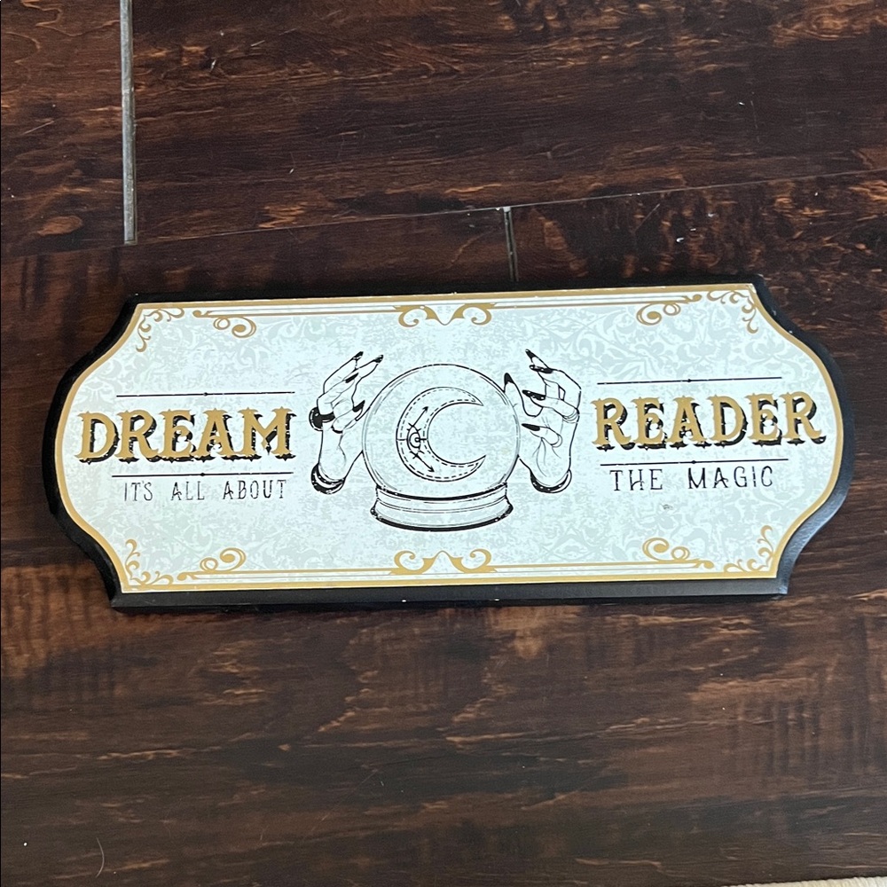 At Home Dream Reader Wall Sign - Gold and Black